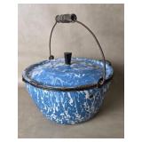 Antique Blue Splatterware Enamelware Graniteware