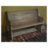 Antique Deacons Bench / Church Pew