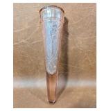 Pink Glass Cone Bird Car Wall Pocket Vase