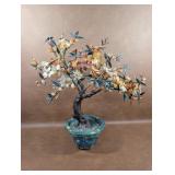 Large Chinese Jade Tree with Cloisonne Planter