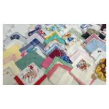 Large Lot of Hankies, Crafting Material Cloth