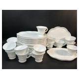 Indiana Colony Harvest Milk Glass Snack Sets 16