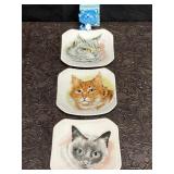 3 VINTAGE CHADWICK-MILLER SQUARE CAT