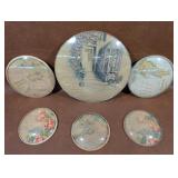 Vintage Bubble-Glass Framed Wall Hanging