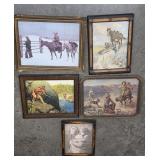 Lot of Cowboys & Indians Framed Pictures Phillip