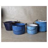 Graniteware Enamelware Blue & White Speckled