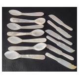 Mother of Pearl Caviar Spoons & Cheese Knives MOP