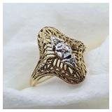 10K YELLOW GOLD FILIGREE RING SZ. 7