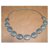 Silver Tone Metal Concho Belt, Made In Spain
