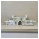 3 Heavy Duty Plastic Freezer Baskets See Photos