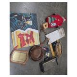 Box Lot Misc. Decor Wood Washboard Bowls +