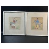 Pair Vintage Harrison BeGay Navajo Silkscreen