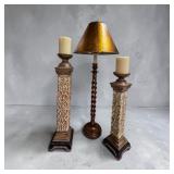 Pair of Candlesticks w/ Lamp