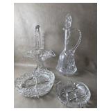 Bohemian Check Crystal Floral Rose Etched