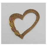 10k Gold Heart Pendant Yellow & Rose Gold