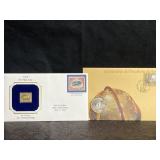 24K. GOLD REPLICA OF 24 CENT INVERTED JENNY STAMP