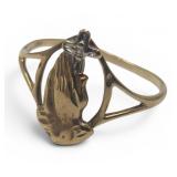 10k Gold & Diamond Ring Praying Hands 1.5g