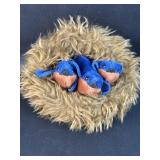 Baby Blue Birds in Nest FolkTails Furry Folk