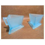 New Martinsville Modernistic "Alice Blue" Satin