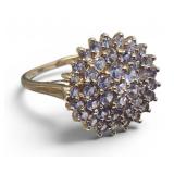 10k Gold & Tanzanite? Cluster Ring 3.2g