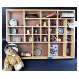 Wood Knick Knack Shelf w/ Contents to Include