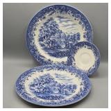 2- CURRIER & IVES DINNER PLATES CHURCHILL ENGLAND