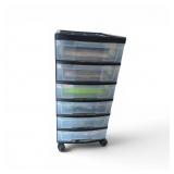 6 Drawer Plastic Organizer W/ Scrapbook Supplies,