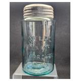 Old Atlas Aqua Blue Improved Mason Canning Jar W/