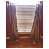 2 Pottery Barn Silk Curtain Panels Gold 50"x96"