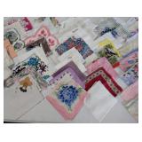 Large Lot Vintage Hankies, Crafting Material