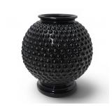 Vintage Black Amethyst Hobnail Vase