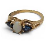 14k Gold Opal & Topaz Ring