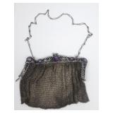 Sterling Silver & Amethyst Mesh Purse Damaged