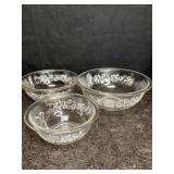 3 VINTAGE PYREX COLONIAL MIST MIXING BOWLS
