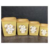 VINTAGE PLASTIC 4-PCS. NESTING CANISTER SET W/