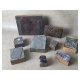 Vintage Metal and Wood Printing Blocks , Crumarco