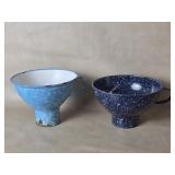 Blue & White Swirl Enamelware & Speckled Blue