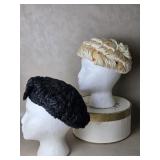 Vtg Gladys & Belle Ladies Hat Cream and Orange