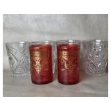 Red and Gold Moroccan Tea Glasses +