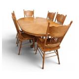Oak Dining Table W 6 Chairs