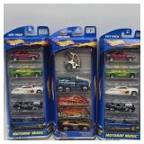3- NOS HOTWHEELS 5 CAR GIFT PACKS 2000 MATTEL