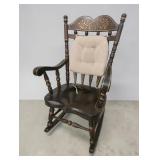 Vtg Pine Rocking Chair