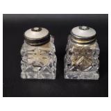 Set of 2 Hroar Prydz Crystal & Sterling Silver