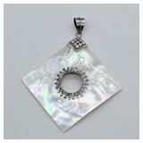 MOTHER OF PEARL SHELL  925 SILVER PENDANT