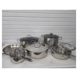 Lot of Stainless Steel Pots Pans Skillets +