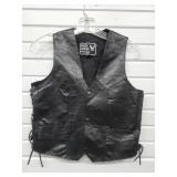Vtg Bikers Leather Vest Small Size No Tag