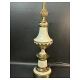 Large Hollywood Regency Stiffel Lamp Ivory & Gold
