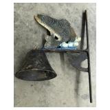 Cast Iron Wall Mount Fish Bell missing Clapper