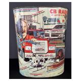 Cheinco Tin Litho CB Radio Lingo Trash Can Metal