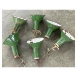 6 Vintage Green Porcelain Enamel Light